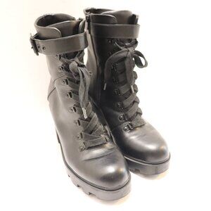 Mix No 6 Women's Combat Boots Black with a strap and zippers look new Size 10